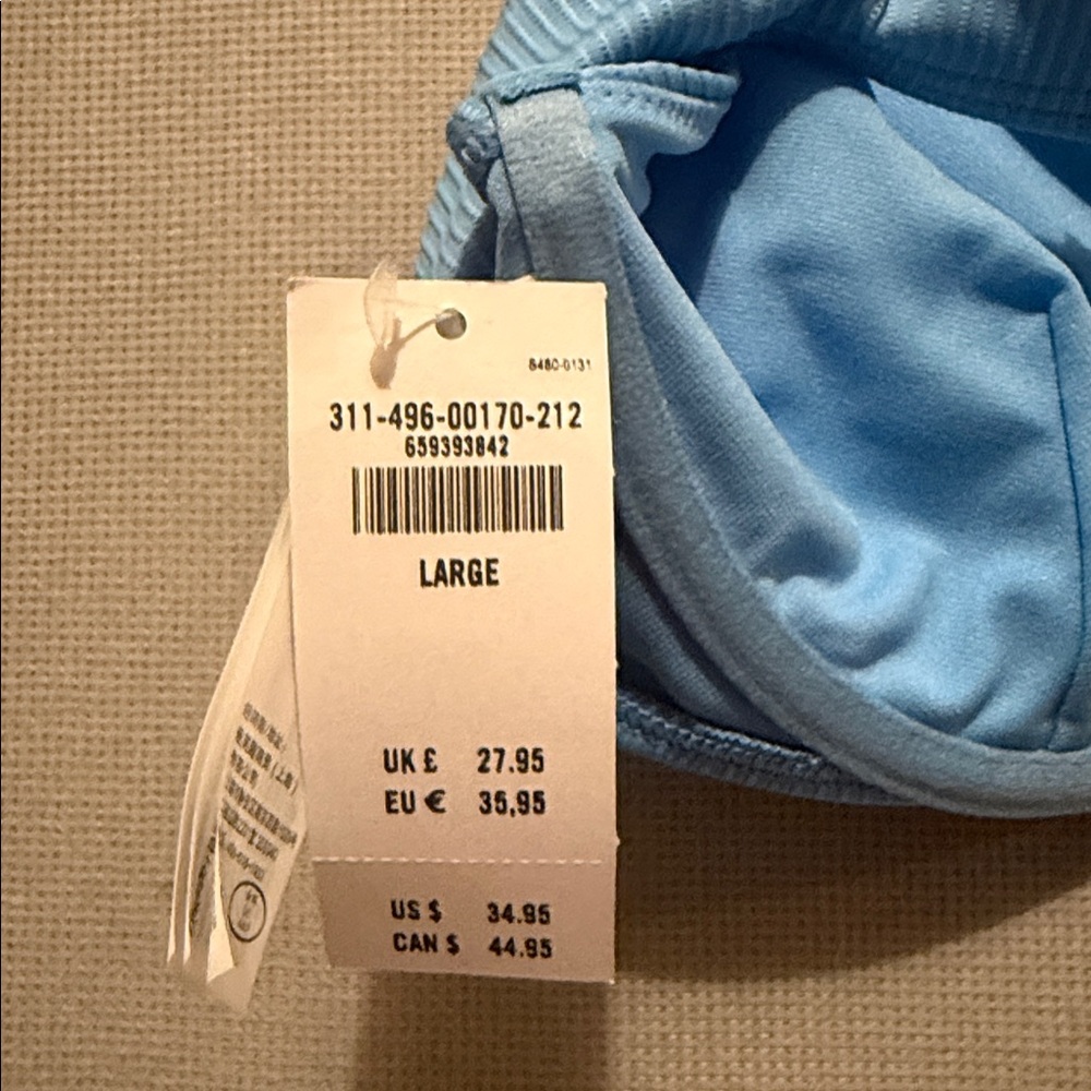 NWT Hollister Blue High Apex Ribbed Underwire Bikini Top Size Large - Picture 4 of 5